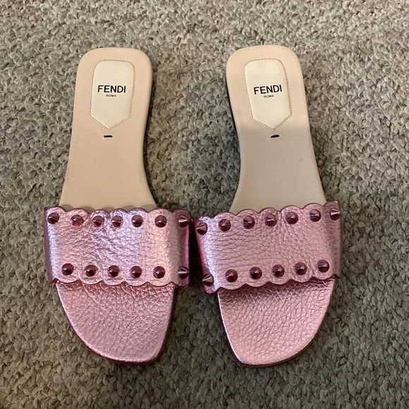 Pink Studded Fendi slides 37 (7)
